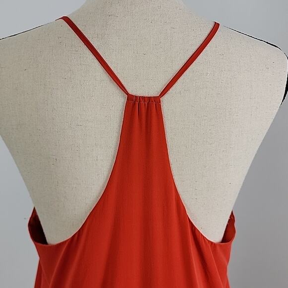 Alice + Olivia Fierra Red Orange Silk Racerback Mini Dress MINOR FLAWS Size S - Picture 5 of 15